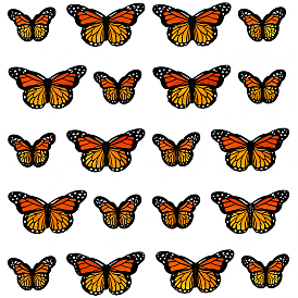 20 шт. 2 стили полиэстер хлопок нитки для вышивки приклеиваемые/пришиваемые заплатки, аппликации из ткани, бабочка