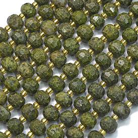 Натуральные пиритовые нити, с бисером, граненые, фонарь