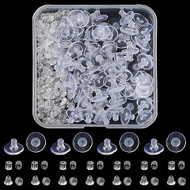 300Pcs 3 Style Plastic Ear Nuts, Full-covered & Bell Ear Nuts, Ear Backs for Droopy Ears