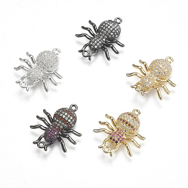 Brass Micro Pave Cubic Zirconia Links, Insect