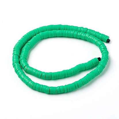 Бусины из полимерной глины , Диск / плоские круглые, Heishi бусы, с прозрачной эластичной хрустальной нитью