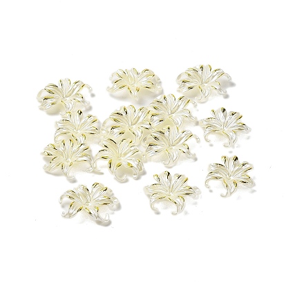 Transparent Acrylic Bead Caps, Flower
