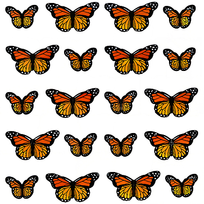 20 шт. 2 стили полиэстер хлопок нитки для вышивки приклеиваемые/пришиваемые заплатки, аппликации из ткани, бабочка