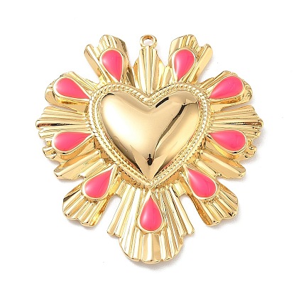 304 нержавеющей стальной эмали подвески, сердце прелести, золотые