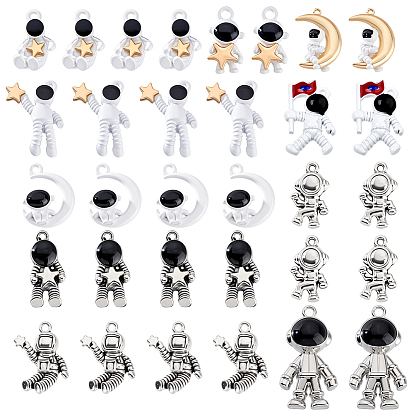 36 шт 10 стили подвески из сплава, Луна с астронавтами