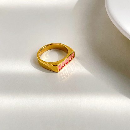 304 Stainless Steel Enamel Finger Rings for Women