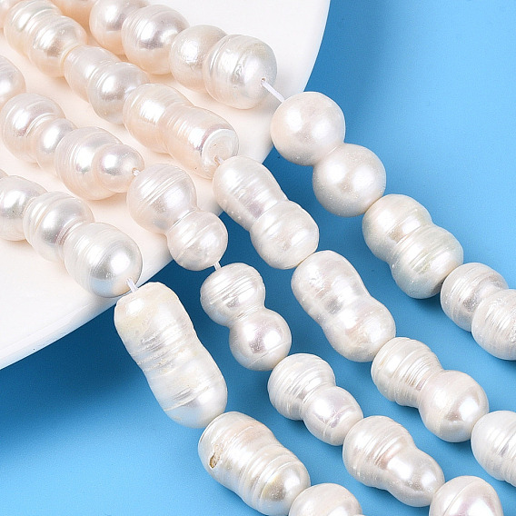 Натуральный жемчуг в стиле барокко кеши, зарождающаяся жемчужина, желобчатый, число 8