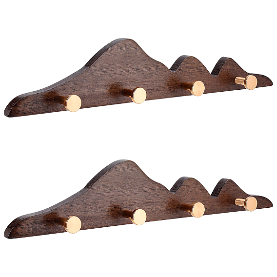 Perchero de pared de madera, con gancho de latón