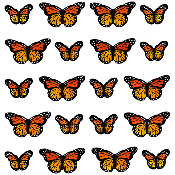 20 шт. 2 стили полиэстер хлопок нитки для вышивки приклеиваемые/пришиваемые заплатки, аппликации из ткани, бабочка