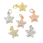 Покрытие стойки латунь микропаве прозрачные подвески из кубического циркония, долговечный, с прыжковых колец, без свинца и без кадмия, звезда