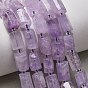 Natural Amethyst Beads Strands, Column, Faceted, with Seed Beads