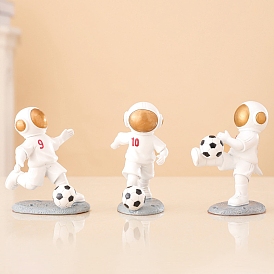 Resin Football Spaceman Figurines Display Decorations, for Home Desktop TV Wine Cabinet Decoration