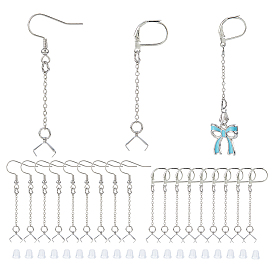 60шт. железная и 304 нержавеющая сталь фурнитура для сережек, с 304 держателями для ледоруба из нержавеющей стали