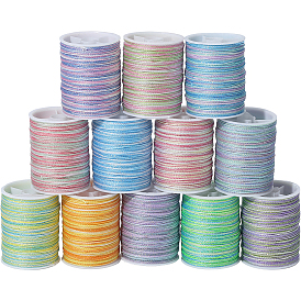12 рулон полиэфирной швейной нити, шнур из полиэстера для изготовления украшений
