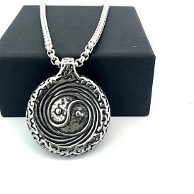 304 Подвески-кулоны инь-ян из нержавеющей стали для мужчин, не тускнеет