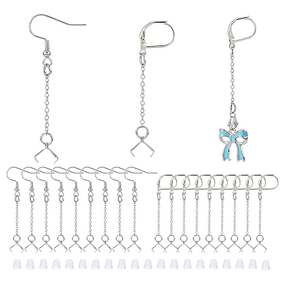 60шт. железная и 304 нержавеющая сталь фурнитура для сережек, с 304 держателями для ледоруба из нержавеющей стали