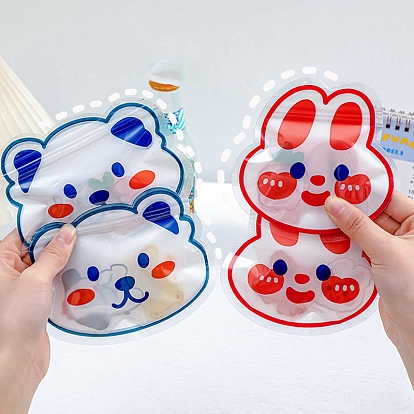 Пластиковые пакеты с застежкой-молнией в форме животных и принтом ювелирных изделий, многоразовые упаковочные пакеты, верхнего уплотнения, самоклеящиеся пакеты для конфет