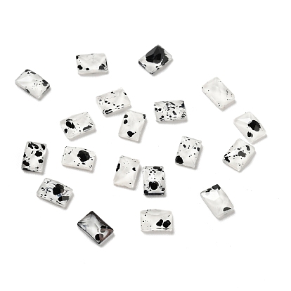 Spot Pattern Resin Cabochons, Nail Art Decoration Accessories, Rectangle