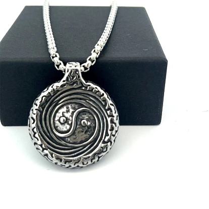 304 Подвески-кулоны инь-ян из нержавеющей стали для мужчин, не тускнеет