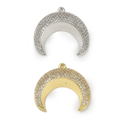 Латунные микро проложить кубического циркония подвески, серп, долговечный, без кадмия и без свинца, стойки покрытие