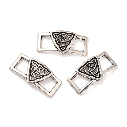 Tibetan Style Alloy Connector Charms, Rectangle with Triquetra