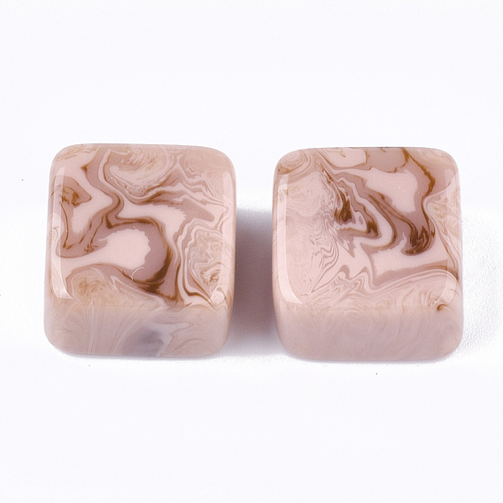 Resin Beads, Imitation Gemstone, Square