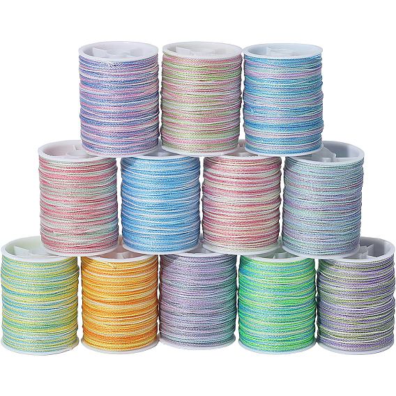 12 рулон полиэфирной швейной нити, шнур из полиэстера для изготовления украшений