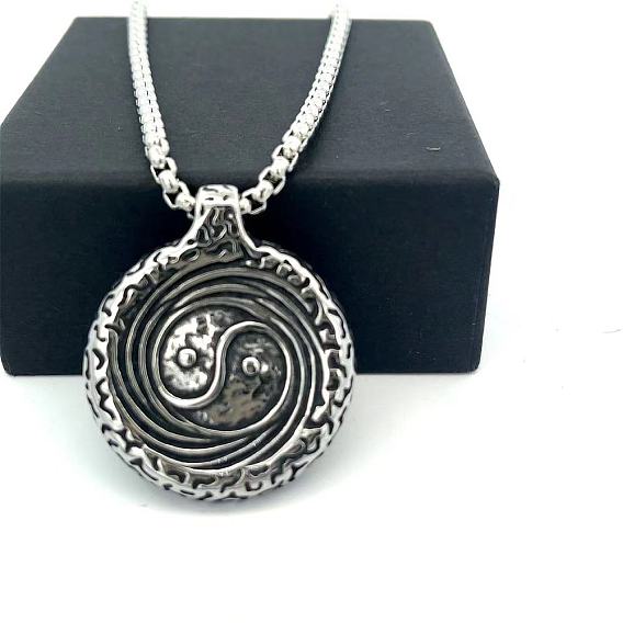 304 Подвески-кулоны инь-ян из нержавеющей стали для мужчин, не тускнеет