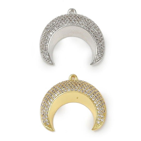 Латунные микро проложить кубического циркония подвески, серп, долговечный, без кадмия и без свинца, стойки покрытие