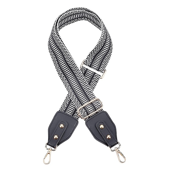Sangle de sac en polyester, avec cuir PU et fermoirs en alliage, pour les accessoires de remplacement de sac