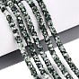 Natural Green Spot Jasper Beads Strands, Rondelle, Faceted