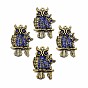 Alloy Pendants, with Blue Rhinestone, Cadmium Free & Lead Free, Owl