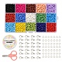 Glass Round Seed Beads, with Elastic Crystal Thread, Stainless Steel Scissors, Alloy Lobster Claw Clasps