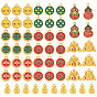 60 pcs 6 styles pendentifs en émail en alliage, charmes de gourde