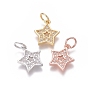 Латунные микропаве прозрачные кубические циркониевые подвески, с прыжковых колец, звезда