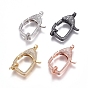 Brass Micro Pave Cubic Zirconia Lobster Claw Clasps, with Bail Beads/Tube Bails