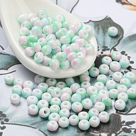 Two Tone Opaque Colours Glass Seed Beads, Round