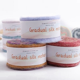 2-слойная пряжа, градиент цвета, для вязания спицами и крючком