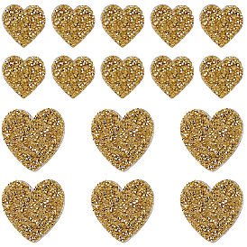 20шт. 2 стили блестящая смола термоклеящиеся стразы, термоклей на спине, горный хрусталь, сердце