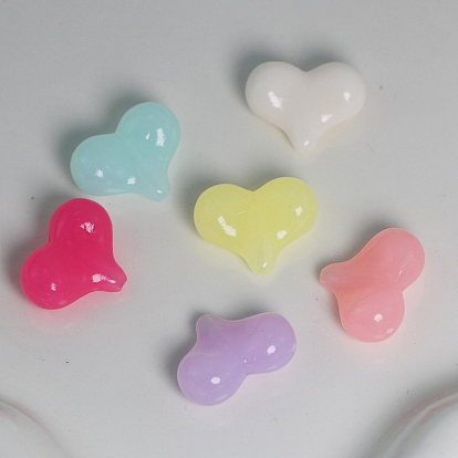 Acrylic Beads, Imitation Jelly, Heart