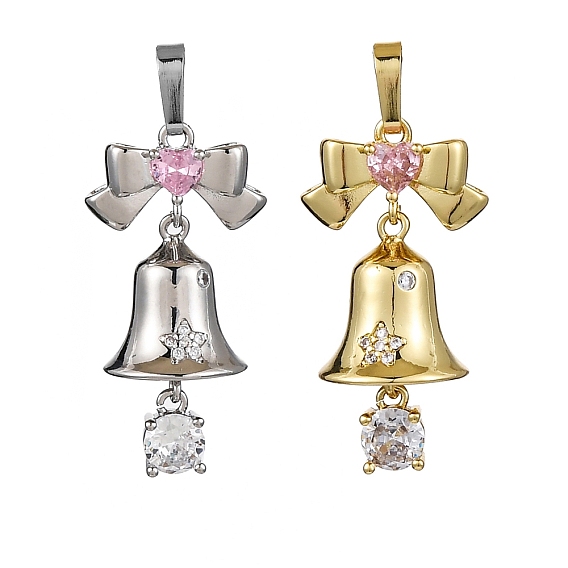 Покрытие стойки латунь с подвесками из фианита, долговечный, без свинца и без кадмия, колокол прелести