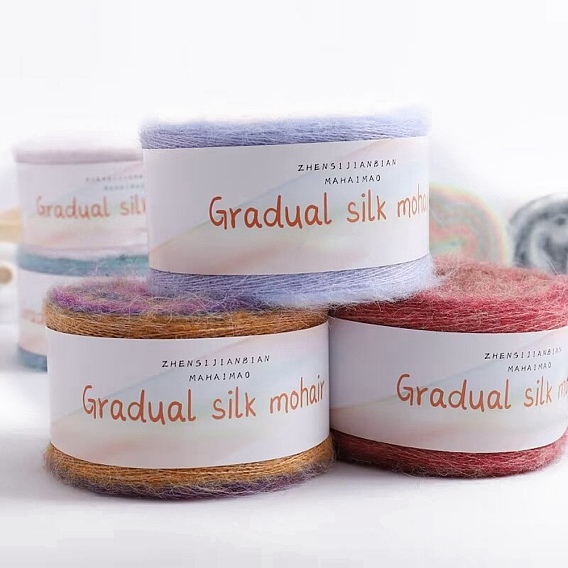 2-слойная пряжа, градиент цвета, для вязания спицами и крючком