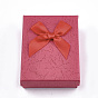 Cardboard Jewelry Set Boxes, with Sponge Inside, Rectangle with Bowknot