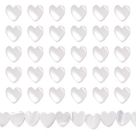 1 hebras de cuentas de concha de troquídea natural/concha de troco, corazón