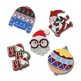 Printed Christmas Theme Acrylic Pendants