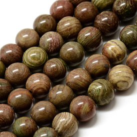 Natural Red Rainbow Jasper Beads Strands, Round