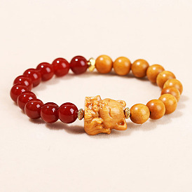 Круглые бусины стрейч браслеты