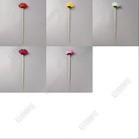 15Pcs 5 Colors Cloth & Flocking Artificial Chrysanthemum Flower, for Home Party Wedding decoration Accessories