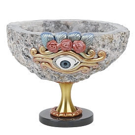 Altar Chalice, Natural Agate Chalice Cup, Eye Pattern Altar Goblet, Ritual Tableware for Communions