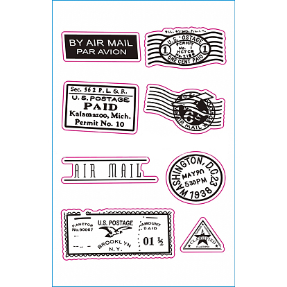 Air Mail Stamp Theme Silicone Clear Stamps, for Card Making Decoration DIY Scrapbooking